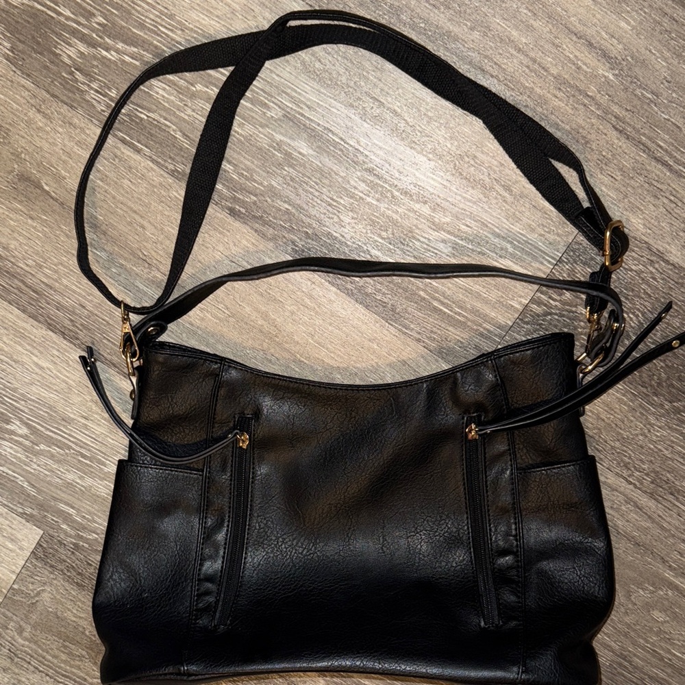 Target Black Shoulder Bag with Gold Accents